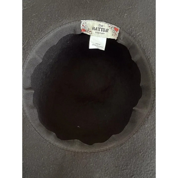 vintage THE HATTER COMPANY black felt wide brim classic hat - Picture 10 of 11